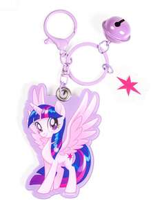 1pc  Acrylic Jingle Bell Keychain Backpack Charm, Pinkie Pie & Twilight Sparkle Design, Suitable Gift For Couples, BFFs, Family, Birthday, Party Party Favors Wedding Gifts Birthday Gifts Graduation