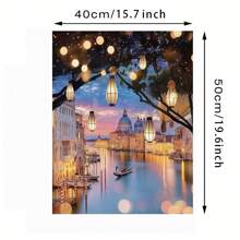 Adult DIY Acrylic Paint By Number Kit - Unframed 16 X 20 Inches, Venice Night Scenery Design, Crease-Free Rolled Canvas, Perfect For Home Wall Decor And Unique Gifts - Multicolor - View 2