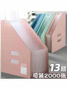Vertical Organ Pack Paper Storage Sorting Multilayer File Folders With Classification Bag A4 Paper Holder - Blue - View 8