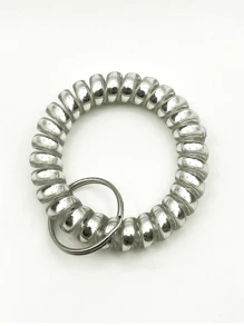 1PC/7PCS Wrist Keychain Plastic Spring Flexible Spiral Wrist Coil Stretchable Wrist Band Wristlet Keychain Bracelet Wrist Coil Car Accessories Bag Charm - Multicolor - View 16