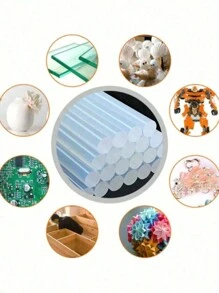 20 piezas de barras de pegamento transparente ultra claro, adhesivo suave y transparente, inodoro, resistente, compatible con la mayoría de las pistolas de pegamento, para manualidades DIY, carpintería, plástico, accesorios de herramientas, herramientas de manualidades navideñas, artesanías hechas a mano, colores y estilos aleatorios