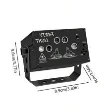 1pc DJ Party Stage Laser Light, Aurora Effect RGB Sound Activated Disco Handheld Torch With Remote Control, Music Performance Projector For Indoor Birthday Halloween Christmas Party Karaoke Club KTV Dance - Black - View 4