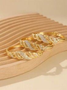 1 pieza Pulsera elegante con adorno de strass, joyería delicada para mujer, accesorio del Día de San Valentín