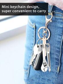 1pc/2pcs Screwdriver Keychain,Wrench Keychain,Portable Screwdriver Outdoor,One Letter Screwdriver Keychain,Portable Multi-Tool Slotted Screwdriver,Key Ring Hook,Car Keychain Gifts For Mother, Father, Graduation, And Teacher - Multicolor - View 4