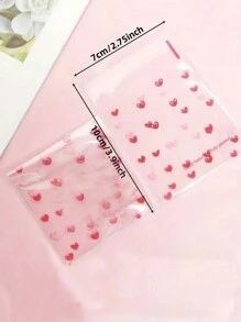 100 Pcs Heart-Shaped Self-Adhesive Valentine's Day Bags - Perfect For Wrapping Small Items And Jewelry
