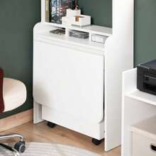SoBuy Children Folding Table Desk Children Desk With Mobile Storage Chest White W64 X D62 X H98cm FWT105-W - White - View 7