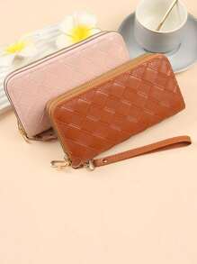 Card Holder Wallet Credit Card Case - Double Layer Women Clutch - Evening Bag - Large Capacity - Solid Color Multi Card Women Wallet - Multifunctional Zipper Quilted Wallet With Strap - Portable Card Holder Coin Purse - Phone Pouch Handbag Gift For Girlfriend Wife Birthday Organized Daily Use For Women Wallet Purse Wallet Long Wallet