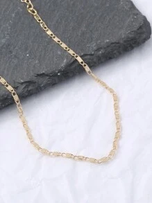 Tkool 1 pieza Elegante tobillera minimalista de acero inoxidable con cadena ondulada, de moda y versátil, apropiada para vacaciones o playa