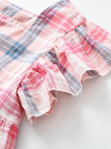 2 件装年轻女孩休闲可爱娃娃图案 T 恤和短裤套装，夏季