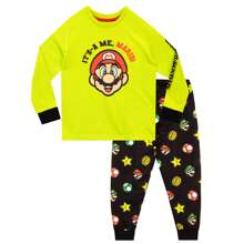 Super Mario Boys Pyjamas |  Long Sleeve Boys' Pyjama Sets | Kids Pjs | Official Merchandise - Green - View 1