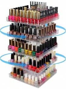 JACKCUBE DESIGN 5 Tier Nail Polish 360 Rotating Display Rack Organizer Stand Makeup Cosmetics Storage Box Carousel Shelf With Acrylic Guard(5tier) – :MK387-5 - 5 Tier - View 1