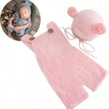 Newborn Photography Outfit Baby Photoshoot Props Infant Photo Romper With Bear Hat New Born Boys Girls Hat Clothes Baby Shower Easter Gifts Things For Girls/Boys - Multicolor - View 17