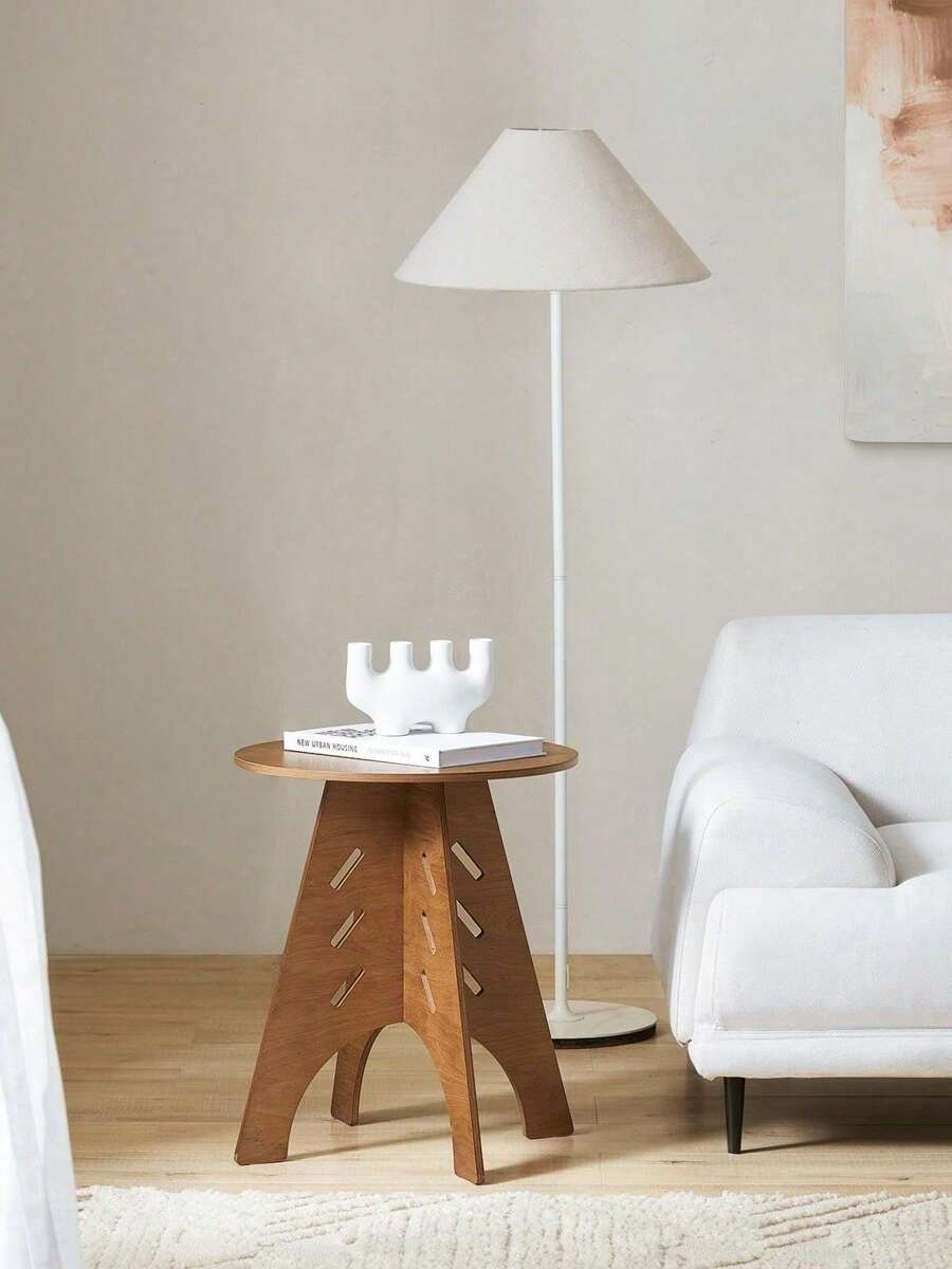 SoBuy HFBT01-BR, Round Side Table Coffee Table Sofa Side Table Bedside Table Nightstand In Mortise And Tenon Structure, H55 X Φ46.5cm, Brown - Brown - View 1