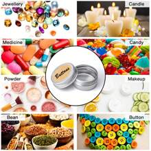 24 Pcs Aluminum Tin Jars, Aluminium Empty Containers, 5ml/20ml/30ml/40ml/50ml/60ml Round Cosmetic Tin Jars, Metal Tins With Lids, Aluminium Empty Tins Metal Candle Storage Tin Jars Travel Tin Cans For Crafts, Cosmetics, Lip Balm, Candles, DIY