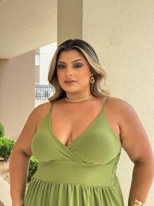 Plus Size Dresses - Dark Green - View 4