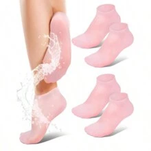 Pair Of Silicone Exfoliating Moisturizing Feet Socks Anti Crack Dead Skin Remover Exfoliation Care - Màu Hồng baby - Xem 8