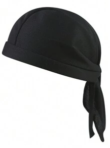 1/2pcs Outdoor Sun Protection Cycling Sports Cap Breathable Sweat Absorption Quick Drying Bicycle Pirate Cap Hip Hop Headscarf - Black - View 9