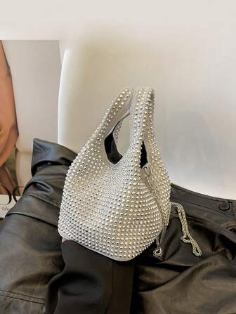 Exquis Sac À Main Mode Clouté Sac Seau À Chaîne Sacoche