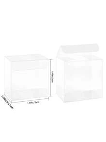 10 件独立透明巧克力奥利奥饼干盒 2.17 英寸 X2.17 英寸 X1.38 英寸独立马卡龙盒、小型零食盒，适用于迷你派对礼品、糖果、月饼包装、单身派对、新娘婚礼礼物、新娘礼物、生日、礼品袋、派对礼品袋、零食袋、透明派对袋、派对礼品、生日袋、包装、返校情人节 - 透明 - 查看 8