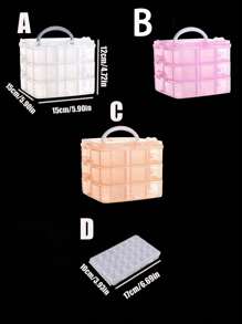 1pc 3-Layer Transparent Plastic Storage Box, Jewelry Box, Jewellery Box, Storage Cabinet, Storage Box, White, Easter Elements, Can Be Used For Cosmetics, Jewelry, Toys, Socks Etc., With Handle Multi-Compartment Component Box Electronic Parts Screw Accessory Tool Sorting Grid Dustproof Large Capacity Hair Accessories Earrings Necklaces Beads Craft Supplies Box, Valentine's Day Gift, Christmas Gift Back To School