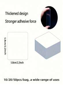 10/20/50pcs Transparent Double Sided Adhesive Pads, 2.2 Inch Waterproof Double-Sided Stickers, Super Washable Nano Gel Suitable For Wall, DIY Crafts, Home, Office, Back To School
