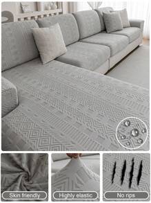 1 Stück Kissen Bezug im Boho Retro Stil, dehnbarer Komplett-Bezug, Universell einsetzbar, Kissenbezug für Wohnzimmer Sofa zum Schutz von L-förmigen Sofas und 1, 2, 3, 4-Sitzer Sofas