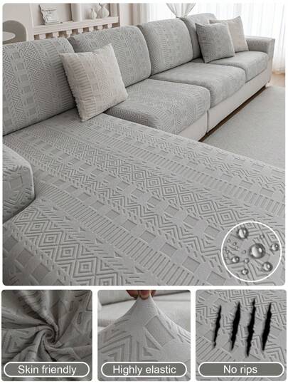 1 件波西米亚复古风格沙发垫套弹力套全包通用套布垫套帽四季通用组合，适用于客厅沙发保护 L 型沙发和 1、2、3、4 人座沙发