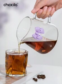 choxila 3 件套，紫色蝴蝶结手冲咖啡壶套装，紫色蝴蝶结透明玻璃咖啡壶和紫色陶瓷折纸滤杯，配木制咖啡滴滤架，重返校园 - 650ml - 查看 5