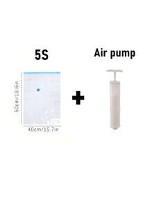 6 pièces Sacs de compression sous vide transparents avec pompe à main, organisateurs de voyage en plastique portatifs économisant de l'espace, sacs de rangement de vêtements hermétiques de grande capacité pour la maison, sacs de compression de bagages étanches, anti-mites anti-moisissure