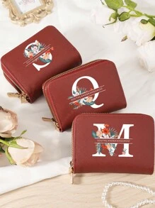 Torba Burgundowa Torba Wiśniowo-Czerwona Torba Winno-Czerwona Podwójny Zamek Krótki Portfel na Karty Portfel Wieloslotowy na Monety Etui na Karty Portfel Wizytownik na Karty Kredytowe Portfel Damski Dla Kobiet Mini Portfel Portfel Portfel na Karty Portfel