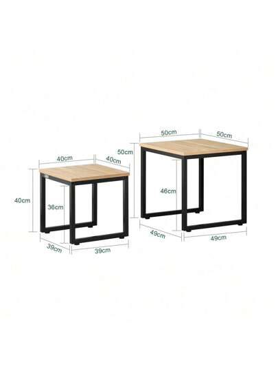 SoBuy FBT42 HG, Nesting Tables, Set Of Coffee Tafel Side End Table, Grijs Zwart view 3