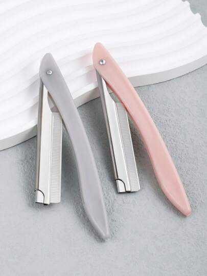 2 件不锈钢毛发修剪剃刀，面部脱毛工具，专业修眉、胡须、胡子，适合男女，化妆，便宜，房间装饰，梳妆台，旅行，卧室，化妆配件，眉毛剃刀