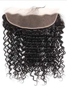 13x4 Lace Frontal Deep Wave Human Hair Unprocessed Deep Curly Virgin Hair 13x4 Ear To Ear Lace Closure Frontal With Baby Hair Natural Color - SNatural - View 3