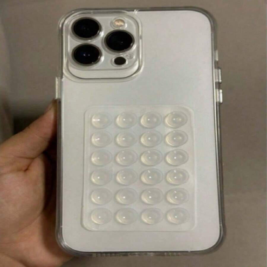 Cell Phone Suction Cup Case Silicone Holder Various Colors - Transparente - View 1