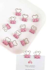 3 个粉色心形回形针，返校学生办公文具，返校，学校用品 - 粉色 - 查看 7