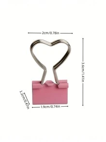 3 个粉色心形回形针，返校学生办公文具，返校，学校用品 - 粉色 - 查看 2