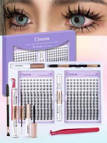 560pcs, D Curl, DIY Eyelash Extension Kit Individual Lashes Cluster D Curling, Lash Clusters With Lash Bond, Lash Remove And Seal And Lash Applicator Brush Tool For Self Application At Home Lash Clusters Kit,Lashes,Eyelashes,Fake Lashes - Black - View 15