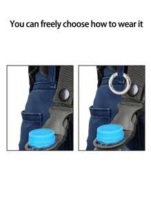 خطاف نايلون تكتيكي للزجاجات المائية للاستخدام الخارجي - كارابينر متعدد الوظائف، مناسب لزجاجات المياه المحمولة وزجاجات المياه المعدنية! (يمكن اختيار طريقة الارتداء بحرية) حقيبة ظهر/لوازم مدرسية - الأسود - مشاهدة 7