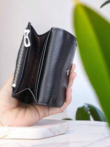 1 Portamonete multifunzionale con texture di litchi, mini portafoglio piccolo con porta carte, in pelle PU morbida