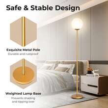 Homasis Glass Globe LED Floor Lamp W/ Glass Lampshade Bedroom Office - Xem 7