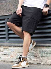 1pc Casual Boys & Teens Loose Cargo Shorts, Multi Pockets, Sports Style, Suitable For Outdoor, Spring/Summer/Autumn