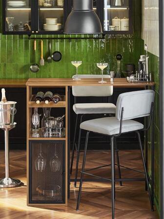 SoBuy FWT97-PF FWT97-PF Bartafel Eettafel Balkontafel Keukentafel Bistrotafel Hoge tafel Bartafel Balkontafel Bijzettafel In Industrieel Ontwerp B X H X D Ongeveer: 110 X 105 X 50 Cm