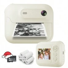 儿童相机即时打印，适合 4 5 6 7 8 9 10 11 12 岁女孩男孩的儿童数码相机，配有 2 卷打印纸。返校。劳动节、五朔节花柱节、欧洲日、母亲节 - 彩色 - 查看 12