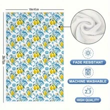 2/4pcs Lemon Print Kitchen Towels, Holiday Decorative Hand Towels, Soft Absorbent Drying Cloths, Kitchen Decor, Dining Table Decoration, Kitchenware, Home Decor