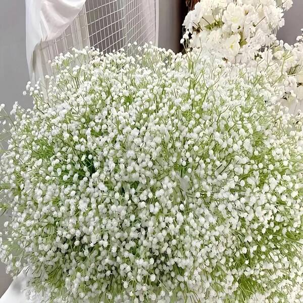 20pcs Artificial Baby's Breath Flowers, Realistic Touch Simulation Flowers, Suitable For Wedding, Engagement, Christmas, Halloween, Thanksgiving, Valentine's Day And June Decoration, Plastic Outdoor Gifts Birthday Graduation