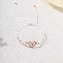 12pcs/Set Multi-Color Heart Beaded Friendsip Bracelets Women Beads Jewelry,Holiday Small Gifts, Christmas Presents.