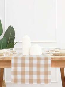1 件格子餐垫，春夏休闲清新风格，可机洗，适用于餐厅、客厅、家庭日常使用、派对和聚会装饰