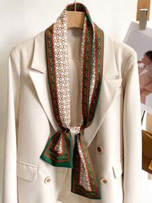 1 件女士时尚百搭涤纶印花方形头巾/长头巾