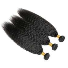 Kinky Straight Human Hair 3 Bundles With 5x5 Closure Yaki Straight Human Hair Weave Bundles Brazilian Human Hair Bundles In Hair Extensions Natural Black