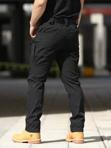 Multi-Pocket Military Tactical Pants For Men - Black - View 3